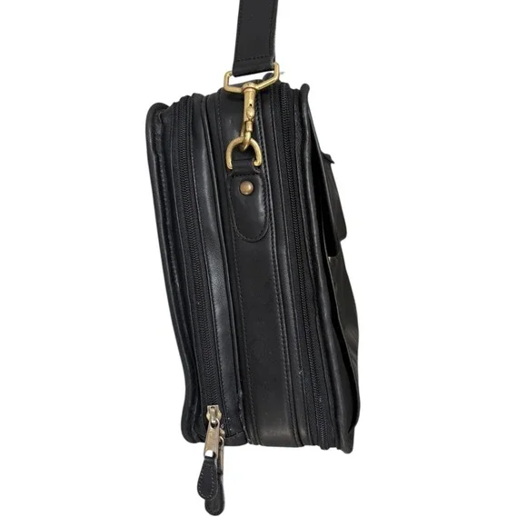 Coach Vintage Black Glove Tanned Leather 0537 Laptop Messenger Bag Case Luggage - Picture 6 of 16
